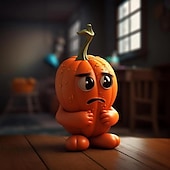 levne Halloweenové závěsné a stolní dekorace-Halloweenská figurka z dýňové pryskyřice – strašidelná dýňová dekorace pro venkovní, domácí dekoraci a párty – perfektní pryskyřicová ozdoba