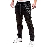 levne Tepláky-Pánské Tepláky Běžci Běžec Kalhoty Šňůrky Elastický pas Elastická manžeta Bez vzoru Pohodlné Prodyšné Ležérní Denní Dovolená Sportovní Módní Černá Světle šedá