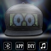 billige Originale gadgets-programmerbar kreativ rgb led lue bluetooth skinnende caps mobil app kontroll redigering ord hip hop elektronisk rekvisitt for halloween