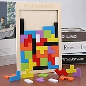 olcso Kirakós játékok-színes 3D fakockák puzzle agytorna montessori oktatójáték gyerekeknek az intelligencia fejlesztésére &amp; kreativitás