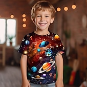 cheap Boy&#039;s 3D Vision &amp; Geometry-Boys 3D Graphic Galaxy Space T shirt Tee Short Sleeve 3D Print Summer Spring Active Sports Fashion Kids 3-12 Years Outdoor Casual Daily Regular Fit