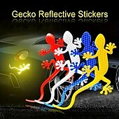 preiswerte Autoaufkleber-2 Stück Auto reflektierende Aufkleber Sicherheitswarnmarkierung Autos Auto Außenzubehör Nachtfahrwarnung Gecko Streifen Lichtreflektor