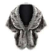 economico Sciarpe &amp; Wrap-Stole da donna A mantellina Elegante Casual quotidiano Senza maniche Ecopelliccia Stole da matrimonio Con Colore Puro Per Matrimonio Primavera