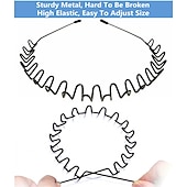 billiga Hårstylingstillbehör-1st metall hårband för män pannband kvinnor hårband män unisex svart vågiga våren utomhussport pannband för mäns hårband bågeklämmor kvinnor tillbehör enkel elastisk halkfri pannband huvudbonader