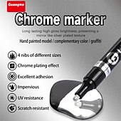 economico pittura, disegno e materiale artistico-1 pennarello argento/gole/rame/bronzo rosso cromato pennarello riflettente a specchio, 4 stili disponibili, perfetto per la decorazione pasquale, perfetto per la decorazione pasquale