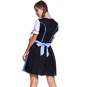economico Set Dirndl-Oktoberfest Abiti tradizionali Blusa Dirndl Mini carico Bavarese Cameriera Bavarese Tedesco Prati Per donna Panno in stile tradizionale (50 cm)
