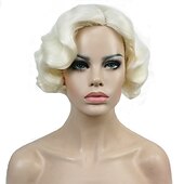 economico Parrucche storiche-Parrucca Vintage Festa Cosplay Leggera Butterscotch Capelli Corti Ondulati Flapper Accessorio Parrucca Halloween