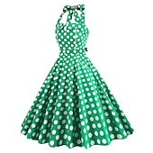olcso Ruhák-Retró 1950-es Rockabilly A-Line ruha Swing ruha Pánt Pöttyös Női Álarcos mulatság Alkalmi / Napi Lánybúcsú Felnőttek Ruha Hazatérő ruhák Tavaszi nyár