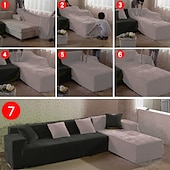 baratos Cobertura de Sofa-capas elásticas para sofá, capa de sofá secional cor de vinho para cães, capas para sofá de dois lugares, em forma de L, 3 lugares, em forma de U, poltrona, protetor de sofá lavável, macio e durável