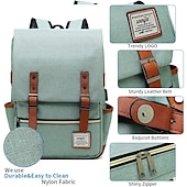cheap Bookbags-Vintage 16 inch Laptop Backpack Women Canvas Bags Men canvas Travel Leisure Backpacks Retro Casual Bag School Bags For Teenagers, Back to School Gift