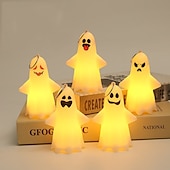 お買い得  ハロウィンの小道具の照明-ハロウィーンの照明付きゴーストランプ、光る装飾 LED ハロウィーン電子小道具、小さなゴーストパーティーペンダントキャンドル、ハロウィーン装飾ゴーストランプ、デスクトップ装飾、ゴーストパーティー小道具ペンダント