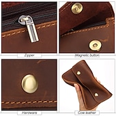 cheap Universal Phone Bags-Men&#039;s Fanny Waist Bag Crazy Horse Genuine Leather Waist Packs Belt Loop Hip Hook Bum Bag Handmade Travel Small Phone Waist Pouch
