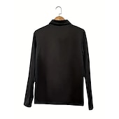olcso Férfi klasszikus póló-Férfi Button Up Polos POLO trikó Hétköznapi Sport Hajtóka Hosszú ujj Divat Alap Sima Kollázs Gomb Nyár Normál Fekete Piros Sötétkék Button Up Polos