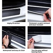 cheap Car Body Decoration &amp; Protection-4PCs Car Door Stickers Universal Sill Scuff Anti Scratch Carbon Fiber Auto Door Sticker Car Accessories Styling