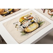 baratos Placemats &amp; Coasters &amp; Trivets-Girassóis placemats resistente ao calor mesa de fazenda placemat resistente a manchas, placemat para casamento cozinha mesa de jantar decoração interior ao ar livre