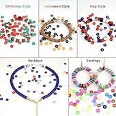 cheap Beading Making Kit-6000 Pcs Clay Beads for Bracelet Making, 24 Colors Flat Round Polymer Clay Beads 6mm Spacer Heishi Beads with Pendant Charms Kit and Elastic Strings for Jewelry Making Kit Bracelets Necklace