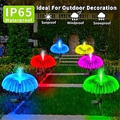 cheap Pathway Lights &amp; Lanterns-Solar LED Jellyfish Lights Reed Mushroom Lamp Outdoor Garden Decor Lawn Light 7 Color Change Waterproof Patio Yard Pathway Decor Solar Flowers Lamp