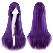 abordables Perruques de fête-perruques 32 80cm longue ligne droite anime mode femmes cosplay perruque fête perruque carnaval cosplay fête perruques