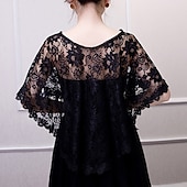 cheap Cape-Women&#039;s Wrap Cape Vintage Elegant Sleeveless Polyester Wedding Wraps With Lace For Wedding Summer