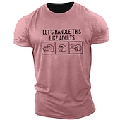 baratos Camiseta gráfica masculina-Homens Letra Estampas Abstratas Camiseta Camisetas gráficas 100% Algodão Manga Curta Gráfico Camisa Preto Rosa Verde Tropa Camiseta confortável Ao ar livre Rua Roupas de estilistas