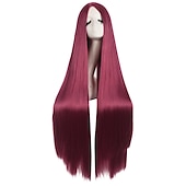 levne Párty paruky-40/100cm měkká rovná dlouhá cosplay paruka Halloween cosplay párty paruky