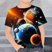 cheap Boy&#039;s 3D Vision &amp; Geometry-Boys 3D Graphic Astronaut T shirt Tee Short Sleeve 3D Print Summer Spring Active Sports Fashion Kids 3-12 Years Outdoor Casual Daily Regular Fit