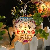 economico Luci di Halloween-Stringa Luminosa Di Halloween Teschi Dimmerabile Impermeabile Jack-o-lantern Luci Di Decorazione Per Feste Di Halloween 6m 40leds
