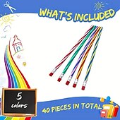 cheap Painting, Drawing &amp; Art Supplies-10pcs Soft Bendable PencilsMagic Bend PencilsColorful Stripe Soft Pencils For Children And StudentsClassroom GiftsBack To School Supplies