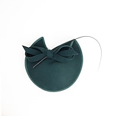 billige Fascinatorer-Fascinatorhatter Hodeplagg Ull Skålformet Hatt Bryllup Hesteveddeløp Damenes Dag Cocktail Elegant Med Hodeplagg Hodebekledning kle deg å imponere Veddeløpsdag Kjole
