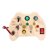abordables Jouets éducatifs-interrupteur de lumière montessori planche sensorielle occupée en bois cordons et clés enfichables apprentissage éducatif jouet de décompression aller à l&#039;école cadeaux de vacances pour les enfants