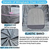 baratos Tampa da poltrona e capa de cadeira sem braço-capas de cadeira de asa capas de sofá elástico spandex capas de poltrona com almofada de assento capa de almofada padrão de impressão de braços protetor de móveis de tecido para sala de estar cadeira