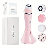 voordelige Persoonlijke bescherming-4-in-1 elektrische gezichtsreinigingsborstel gezichtsmassager gezichtskit set gezichtswasborstel gezichtsmachine exfoliërende borstel en gezichtsmassager skin spa kit waterdichte mee-eter acne