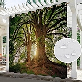 cheap Waterproof Curtains-Waterproof Outdoor Curtains for Indoor Wedding Patio Thick Privacy Grommet Curtains for Wedding Bedroom, Living Room, Porch, Pergola, Cabana