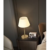 cheap Bedside Lamp-LED Table Lamp Gold Brass Fabric Modern Warm White Bedside Table Lamp Applicable to Living Room Bedroom Office Bedside Cabinet and Bookcase 110-240V