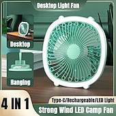 cheap Fans-Mini Eight-Claw Clip Fan – USB Rechargeable Portable Luminous Fan, Hangable and Bendable Design with Three Wind Shields