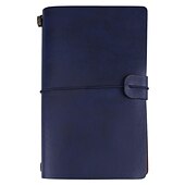 cheap Notebooks &amp; Planners-Classic Retro PU Leather Travel Notebook Personalized Journal Spiral Ring Binder Diary Notepad, Back to School Gift