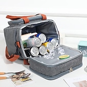 baratos Organizadores para automóveis-lancheira, lancheira isolada de 14l, bolsa térmica expansível de dois andares, bolsa leve à prova de vazamentos com bolso lateral para tecido, terno para homens e mulheres