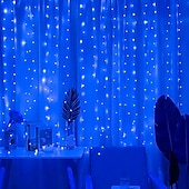 cheap USB String Lights-LED  Curtain String Lights 3x3M-300 LED 8 Modes USB with Remote 9 Colors for Home Room Bedroom Wedding Party Christmas Window Wall DecorationsRoom Decor