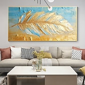 cheap Still Life Paintings-Handmade Oil Painting Canvas Wall Art Decor Original Feather Painting for Home Decor With Stretched Frame/Without Inner Frame Painting