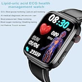 abordables Montres connectées-iMosi ET210 Montre intelligente 1.91 pouce Smartwatch Montre Connectée Bluetooth ECG + PPG Surveillance de la température Podomètre Compatible avec Android iOS Femme Hommes Longue Veille Mode