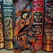 Недорогие Хэллоуинские висячие и настольные украшения-Хэллоуин книжная полка маска ужасов монстр украшение из смолы статуя монстра украшения