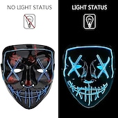 cheap Halloween 2024-Halloween Light Mask LED Full Face Mask  Clown Glow Mask For Children For Adult  For Party for Halloween