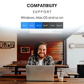رخيصةأون أجهزة توجيه لاسلكية-محول wifi للكمبيوتر المحمول ، ac1300 usb3.0 ، بطاقة شبكة USB مزدوجة النطاق للكمبيوتر ، دونجل USB wifi عالي السرعة مع قاعدة مغناطيسية ، USB wifi إشارة الداعم