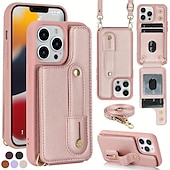 Χαμηλού Κόστους iPhone Θήκες-τηλέφωνο tok Για iPhone 16 iPhone 15 Pro Max Plus iPhone 14 13 12 11 Pro Max Mini X XR XS Max 8 7 Plus Πίσω Κάλυμμα Θήκη κάρτας πορτοφολιού με βάση στήριξης με τον Lanyard με λουράκι καρπού