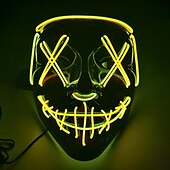 cheap Halloween 2024-Halloween Light Mask LED Full Face Mask  Clown Glow Mask For Children For Adult  For Party for Halloween