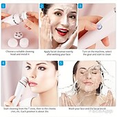 voordelige Persoonlijke bescherming-4-in-1 elektrische gezichtsreinigingsborstel gezichtsmassager gezichtskit set gezichtswasborstel gezichtsmachine exfoliërende borstel en gezichtsmassager skin spa kit waterdichte mee-eter acne