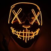 cheap Halloween 2024-Halloween Light Mask LED Full Face Mask  Clown Glow Mask For Children For Adult  For Party for Halloween