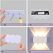 economico applique da esterno-lampada da parete a led per esterni 2w 4w 6w 8w up / down illuminazione interna a doppia testa curva impermeabile ip65 lampada da parete moderna camera da letto lampada ac85-265v