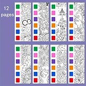 preiswerte Mal-, Zeichen- und Künstlerbedarf-12-teiliges Aquarell-Malbuch für Kinder, Mal- und Zeichenbuch für Schüler, Zeichen- und Malpapier mit integriertem Aquarellstift, der die Konzentration der Kinder verbessert