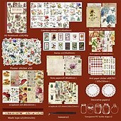 abordables Carnets et planificateurs-256 pièces/ensemble rétro plante autocollant livre créatif ins style main compte matériel papier autocollants décoratifs